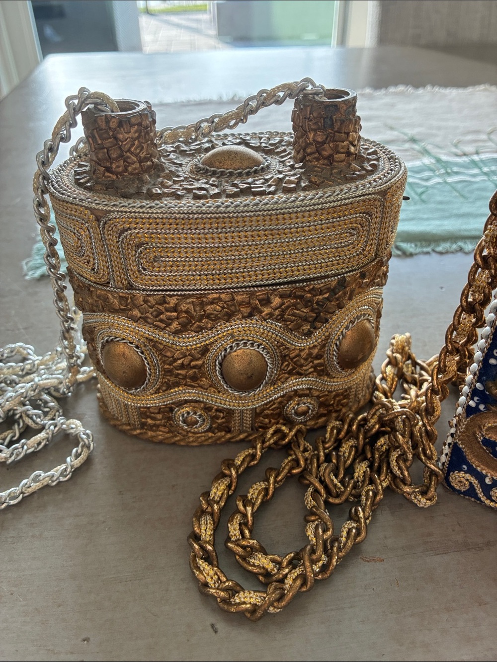 Mary Frances Gold and Navy Embellished Mini Crossbody Set - Picture 2 of 16